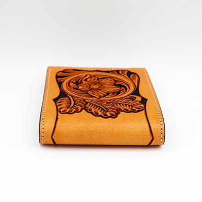 HandToold Bifold Brown Wallet - Trendy Leather