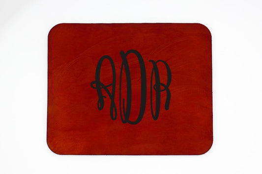 Monogram Leather Mouse Pad