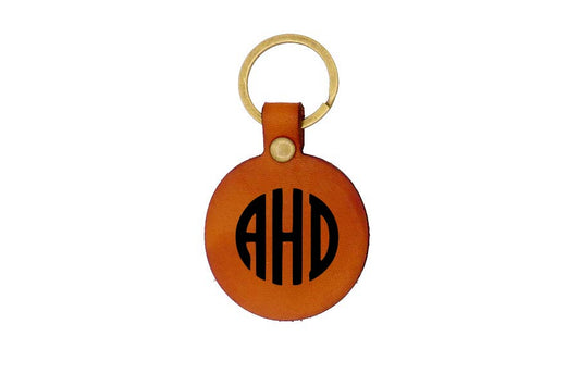 Round Keychain with Monogram