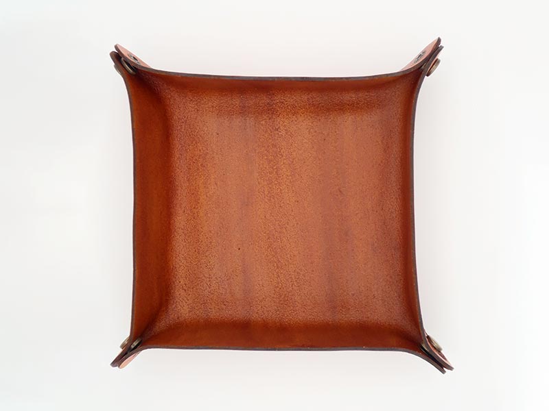 monogram Leather Tray